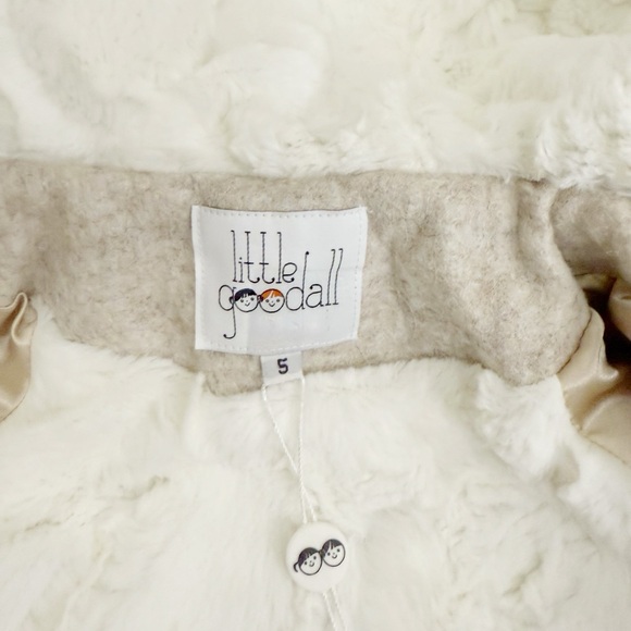 NWT Little goodall Snowshoe Rabbit Toggle Coat In Oatmeal & Pink Sz 5 - Picture 12 of 16